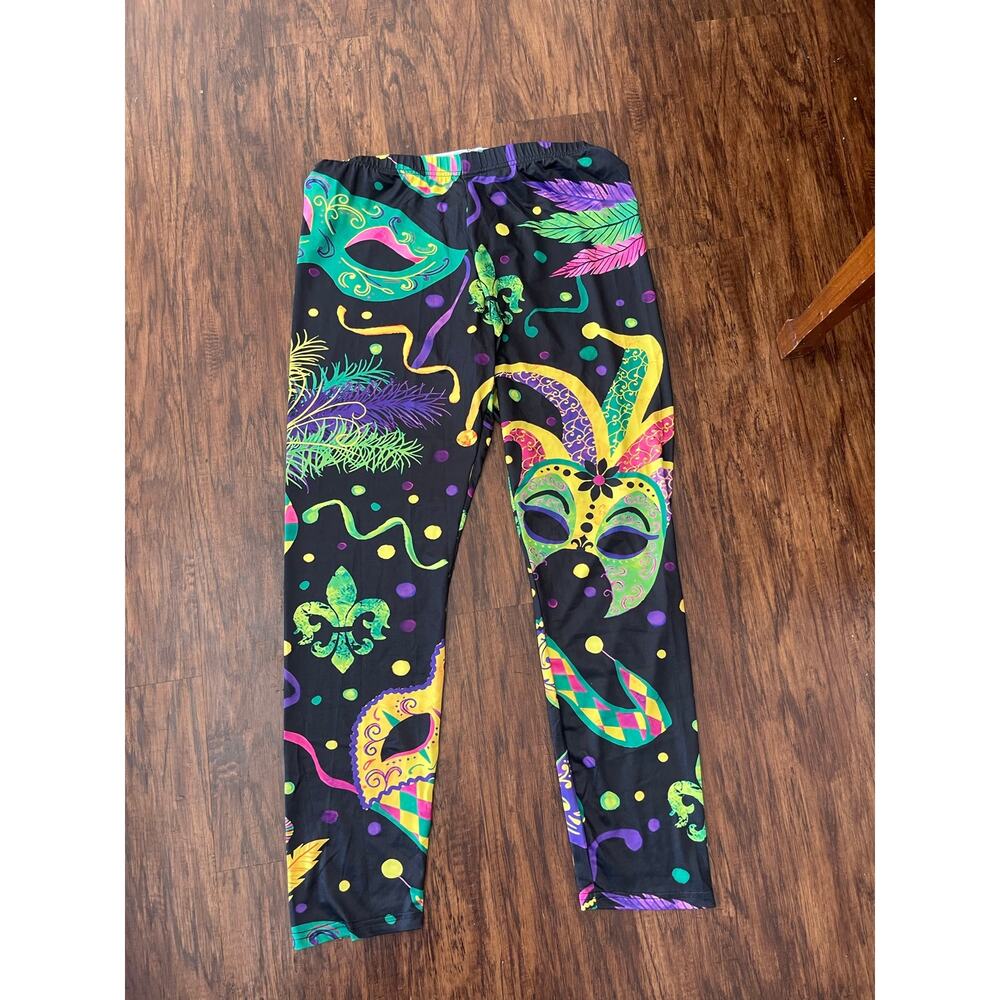 Womens xxl Mardi gras leggings